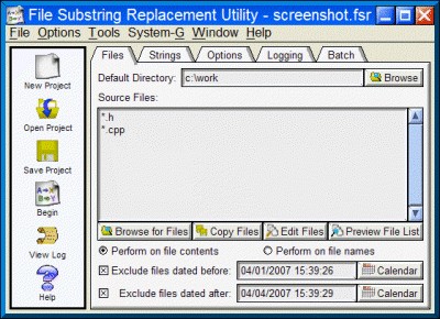 File Substring Replacement Utility 10.1 screenshot