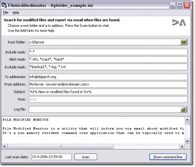 FileModifiedMonitor 1.1.1 screenshot