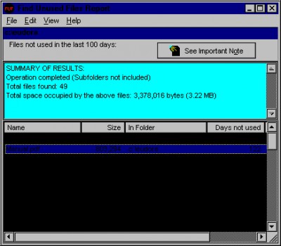 Find Unused Files 1.5 screenshot Find Unused Files 1.5 screenshot