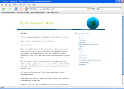 Firefox Community Edition Standard 1.00 screenshot Firefox Community Edition Standard 1.00 screenshot