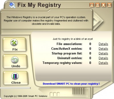Fix My Registry 2.3 screenshot Fix My Registry 2.3 screenshot
