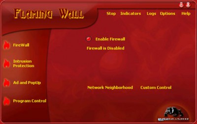 FlamingWall 1.2 screenshot FlamingWall 1.2 screenshot