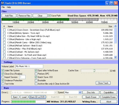 Flash CD & DVD Burner 1.6.5 screenshot