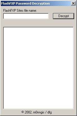 FlashFXP Password Decryption 1.0 screenshot FlashFXP Password Decryption 1.0 screenshot
