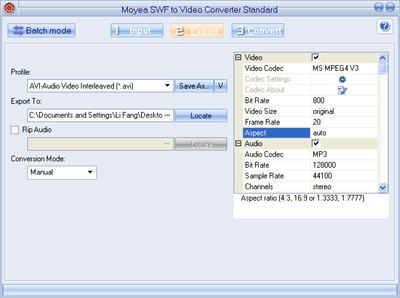 Flawless Conversion from Flash to Video 4.5 screenshot Flawless Conversion from Flash to Video 4.5 screenshot