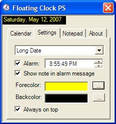 Floating Clock 2.2 screenshot Floating Clock 2.2 screenshot