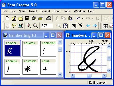 Font Creator - Программа предназначена для создания собственных