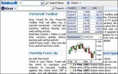 ForexCult.com Toolbar 1.0 screenshot ForexCult.com Toolbar 1.0 screenshot