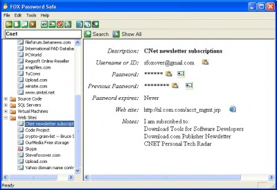 FOX Password Safe - Password Protection Storage Ma 1.1 screenshot
