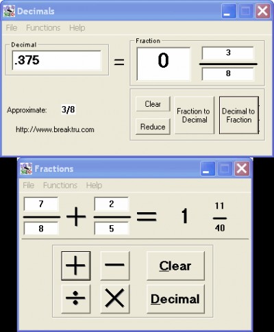 DECIMAL CONVERTER TO FRACTION CALCULATOR