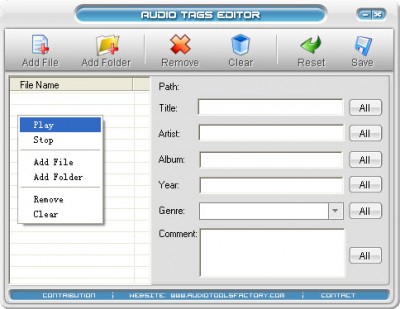 Free Audio Tags Editor 1.00 screenshot Free Audio Tags Editor 1.00 screenshot
