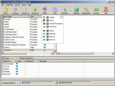 Free Database Compare 2.0 screenshot Free Database Compare 2.0 screenshot