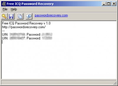Free ICQ Password Recovery 1.6 screenshot
