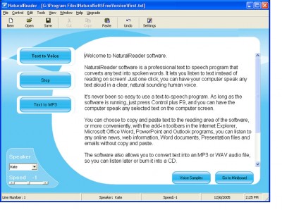 Free Natural Text to Speech Reader 6.0 screenshot