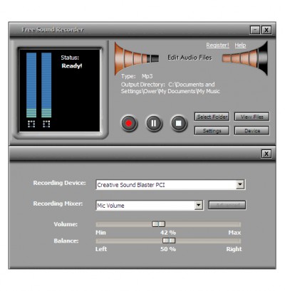 Free Sound Recorder 2009 8.0.7 screenshot Free Sound Recorder 2009 8.0.7 screenshot