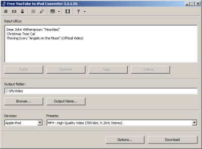 Free YouTube to iPod Converter 2.6 screenshot