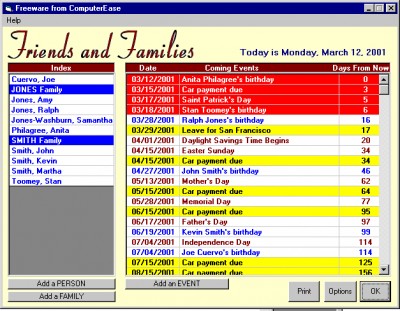 Friends and Families 1.0 screenshot Friends and Families 1.0 screenshot