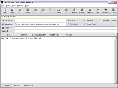 FXstyle Bulk Email Direct Sender 3.0 screenshot FXstyle Bulk Email Direct Sender 3.0 screenshot