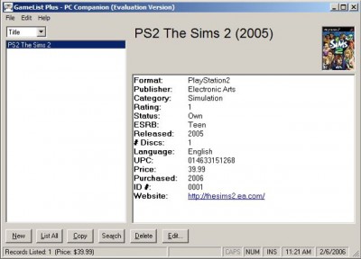 GameList Plus 4.5.8 screenshot