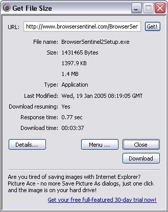 Get File Size 2.2 screenshot Get File Size 2.2 screenshot