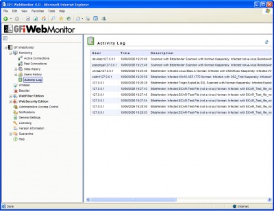 GFI WebMonitor 4 for ISA Server 4.0 screenshot GFI WebMonitor 4 for ISA Server 4.0 screenshot