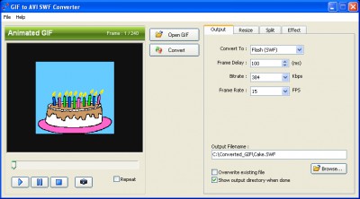 GIF to AVI SWF Converter 2.8 screenshot GIF to AVI SWF Converter 2.8 screenshot