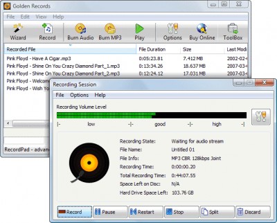 Golden Records Vinyl to CD Converter 1.10 screenshot Golden Records Vinyl to CD Converter 1.10 screenshot
