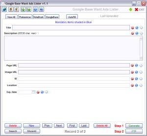 Google Base Want Ads Lister 1.1 screenshot