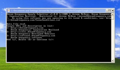 Google Submitter 3.10.7 screenshot