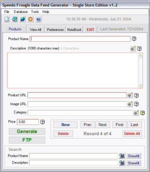 GoogleBase Products Feed Generator Lite 3.4 screenshot