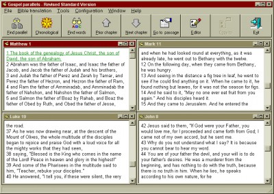 Gospel Parallels 1.05 screenshot Gospel Parallels 1.05 screenshot