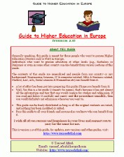 Guide to Higher Education in Europe 2.1 screenshot Guide to Higher Education in Europe 2.1 screenshot