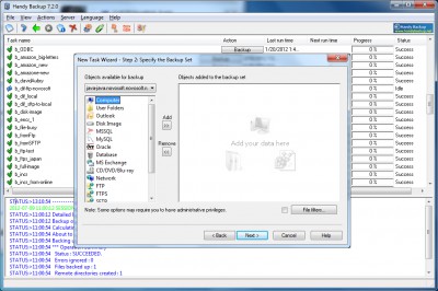 Handy Backup Network Server 7.3.4 screenshot Handy Backup Network Server 7.3.4 screenshot