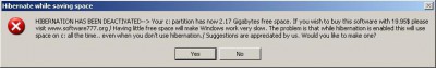 Hibernate While Saving Space 1.0 screenshot