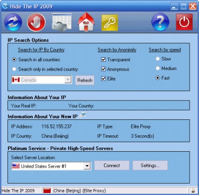 Hide The IP 2009 2.7 screenshot