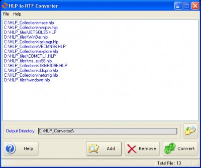 HLP to RTF Converter 4.1 screenshot HLP to RTF Converter 4.1 screenshot