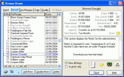 Home Brew Log 2 1.41 screenshot