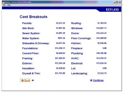 Home Construction Estimator 3.0 screenshot