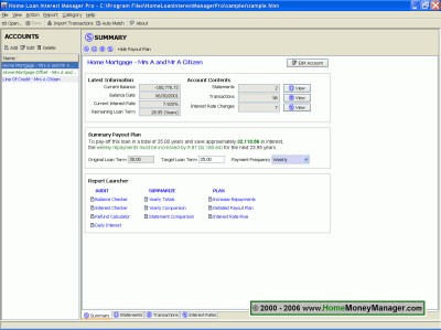 Home Loan Interest Manager Pro (Linux) 2.1.060809 screenshot