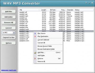 HooTech WAV MP3 Converter 2.3.0.679 screenshot