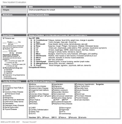 Hospital H&P Template 2 screenshot Hospital H&P Template 2 screenshot