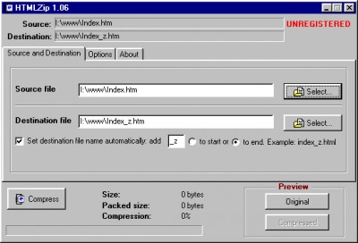HTMLZip 1.5 screenshot HTMLZip 1.5 screenshot