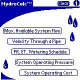 HydroCalc PocketPC 2.0 screenshot HydroCalc PocketPC 2.0 screenshot