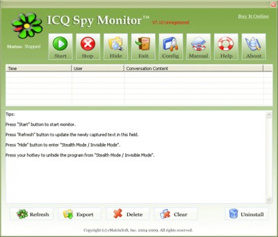 ICQ Spy Monitor 2009 7.9 screenshot