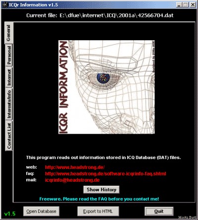 ICQr Information 1.5 screenshot