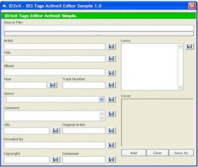 ID3 Tags Editor ActiveX 1.0 screenshot ID3 Tags Editor ActiveX 1.0 screenshot