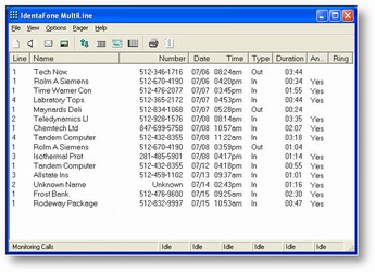 IdentaFone Multi-Line Caller ID Software 3.99 screenshot