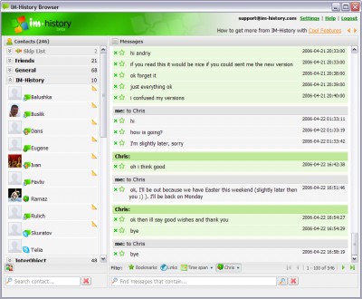 IM-History 1.2.1 screenshot IM-History 1.2.1 screenshot