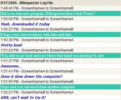 IMInspector Personal Edition 1.4 screenshot IMInspector Personal Edition 1.4 screenshot