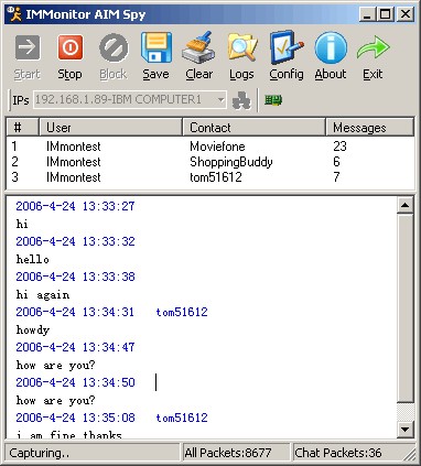 IMMonitor AIM Spy 2.0 screenshot